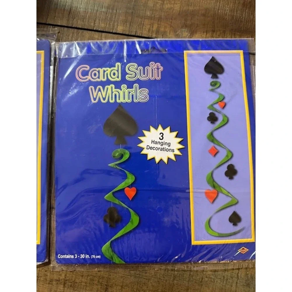 Beistle Card Suit Whirls Casino Party Hanging Decorations 2 Packs 6 Total 50063